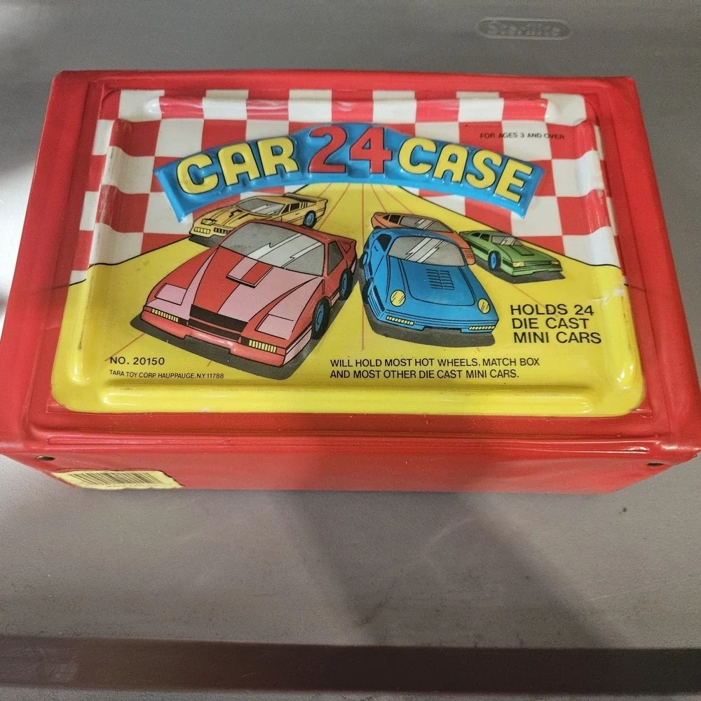Vtg Tara Toy Corp 3D 24 Car Carry Case #20150 80s w/ Trays